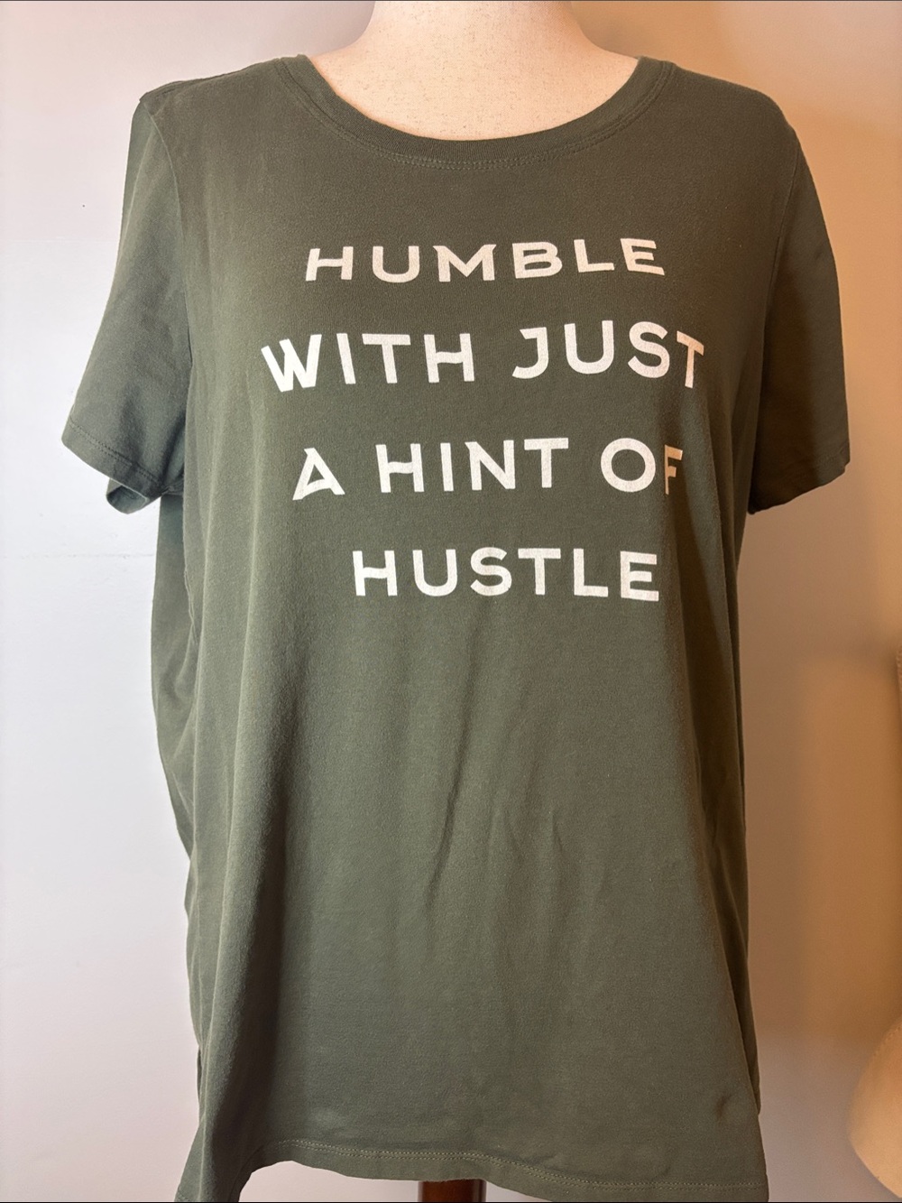 Torrid Olive Green Graphic Tee "Humble With Just A Hint Of Hustle"
